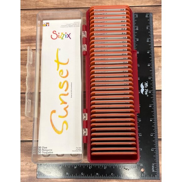 Lightly used Sizzix Sunset Alphabet Die Set With Case - Picture 2 of 3